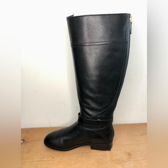 Tory Burch Adeline Black Riding Boots Size 6 Extended Calf - Picture 7 of 12